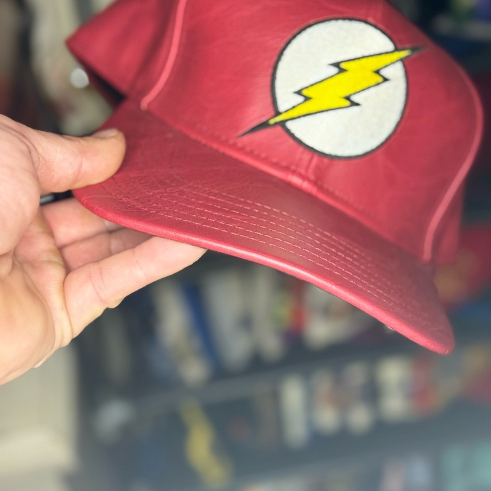 Red Flash Imitation Leather SnapBack
